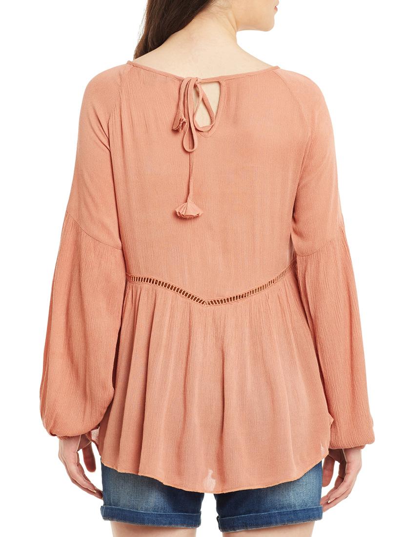 embroidered detail lace detail top - 13168813 - Standard Image - 2