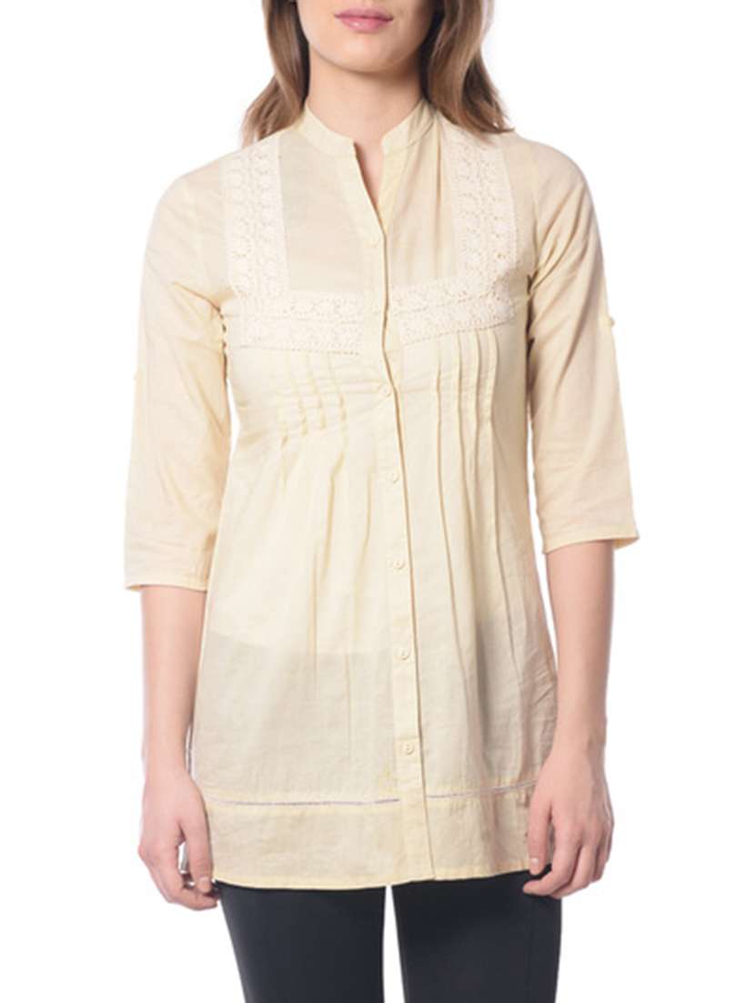 solid cream cotton shirt