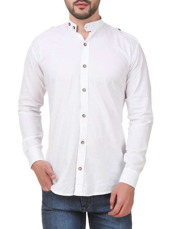 white cotton casual shirt