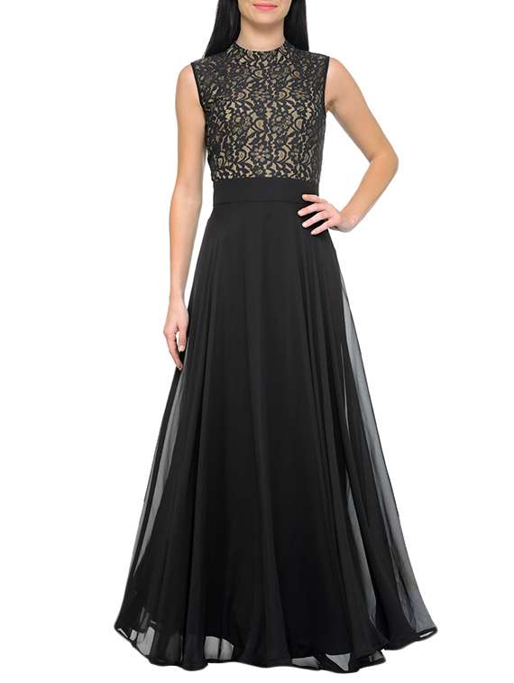 floral laced torso gown