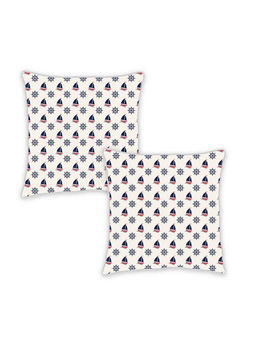 ambbi collection digitally printed cushion cover nautical print- boat & wheel allover set of 2 - 13180904 -  Standard Image - 0
