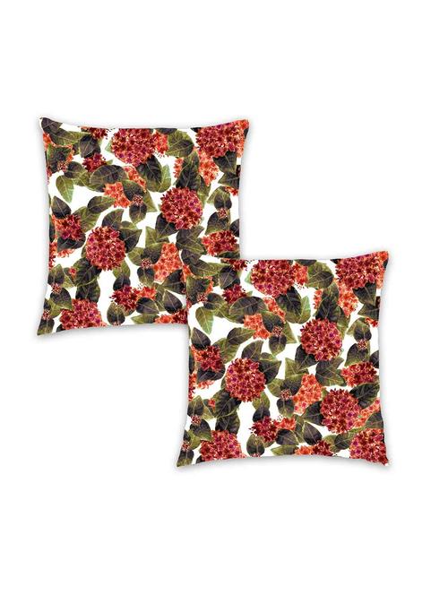 ambbi collection digitally printed cushion cover water color effect flowers & leaves set of 2 - 13180932 -  Standard Image - 0