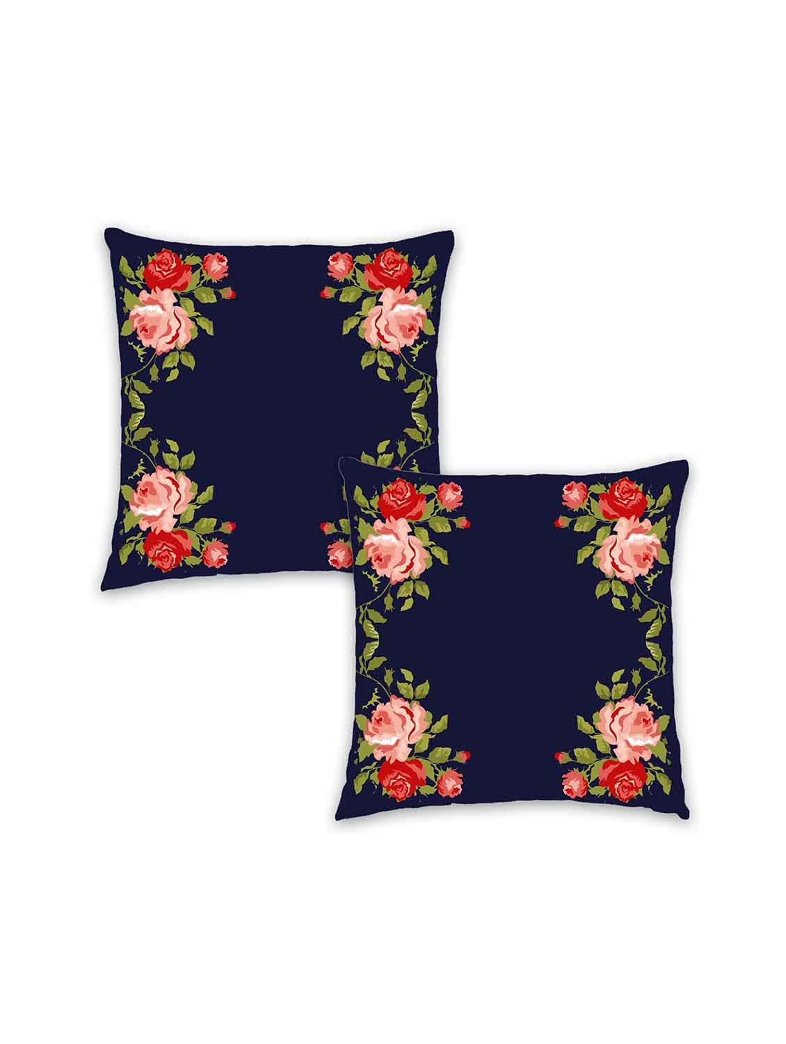 ambbi collection digitally printed cushion cover shabby chic flowers & colored background set of 2 - 13180933 -  Zoom Image - 0