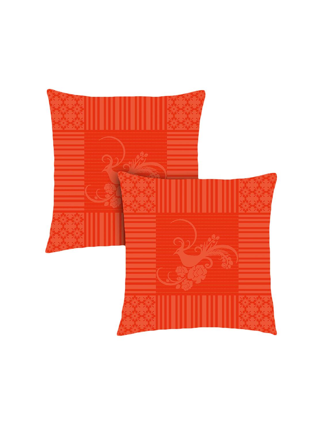 ambbi collection digitally printed cushion cover stripes flowers & birds set of 2 - 13180957 -  Zoom Image - 0