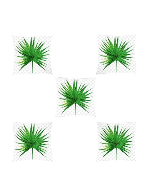 ambbi collection digitally printed cushion cover of leave design with goemtrical backgroud set of 5 - 13180964 -  Standard Image - 0