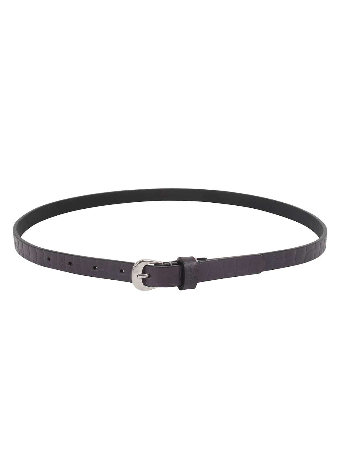 aditi wasan genuine leather purple croc print embossed belt - 13182997 -  Standard Image - 2