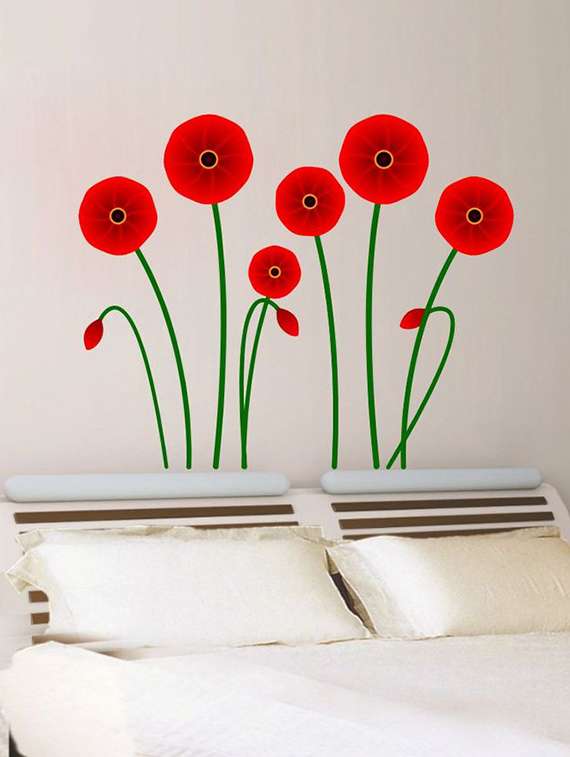 wall sticker (flowers,wall covering area 27 inch x 22 inch)