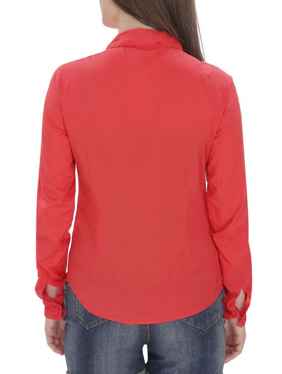 orange cotton solid shirt - 13184946 - Standard Image - 2