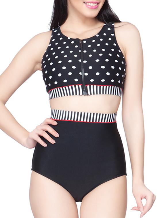 black printed bikinis