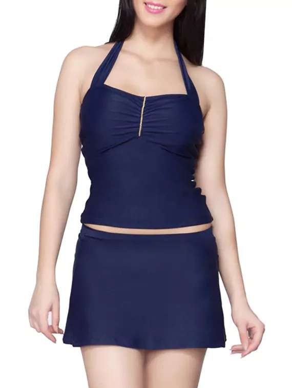blue polyester functional swimsuit