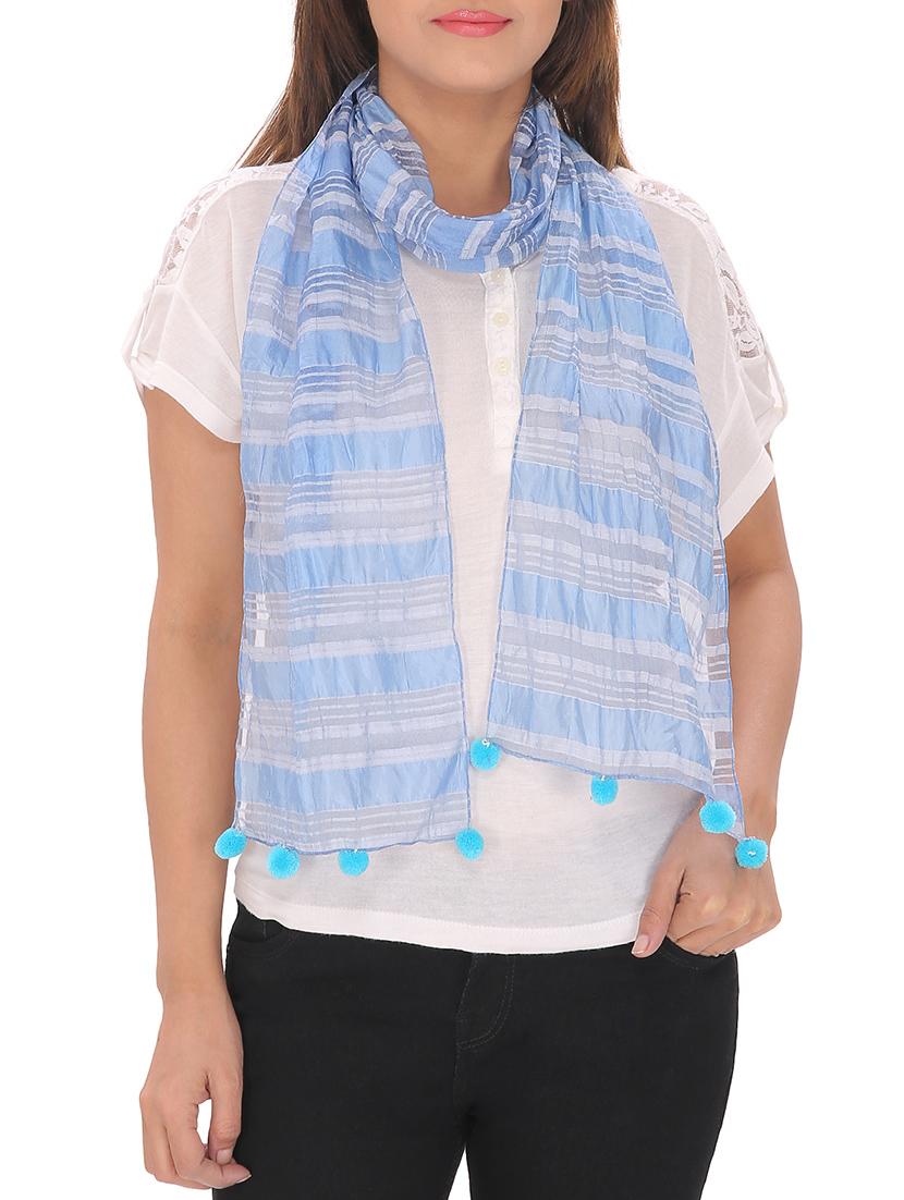 light blue polyester scarf - 13194169 - Zoom Image - 0