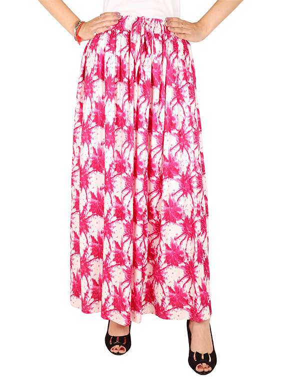 pink rayon maxi skirt