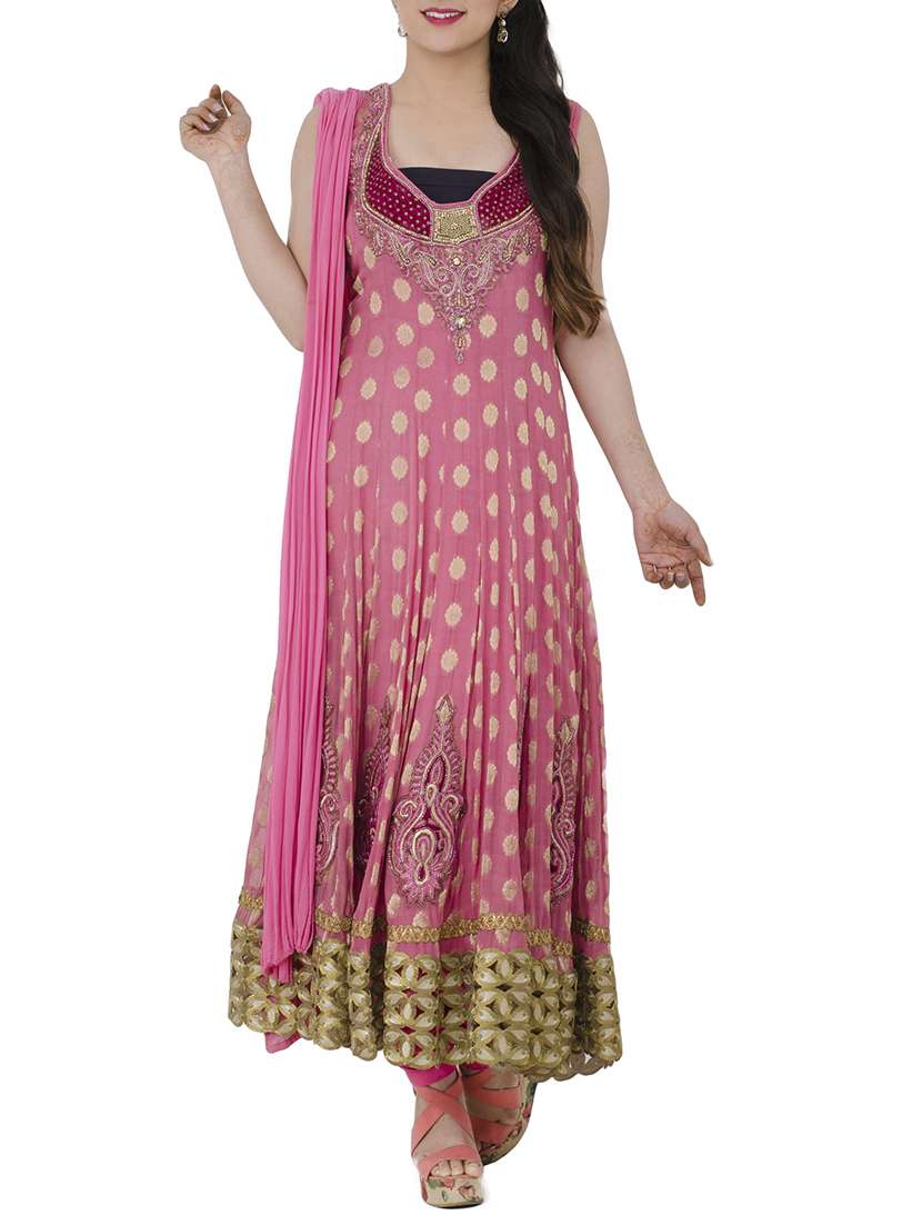 embroidered anarkali suit set
