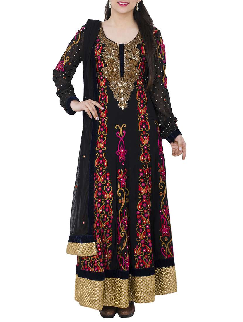 embroidered kalidaar suit set