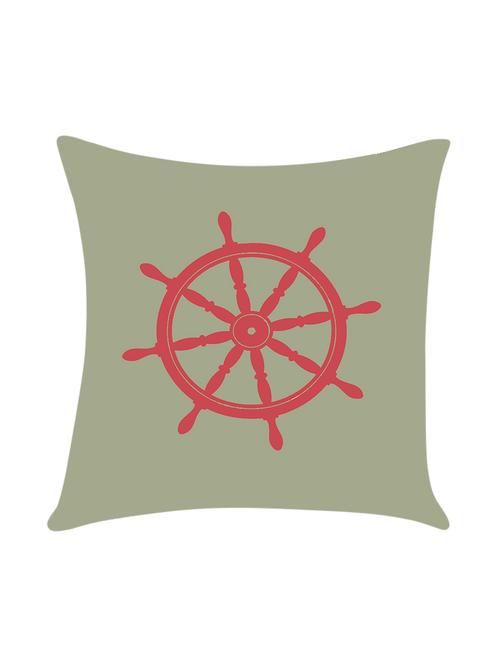 ambbi collection digitally printed cushion cover nautical print - wheel in the center - 13214898 -  Standard Image - 0