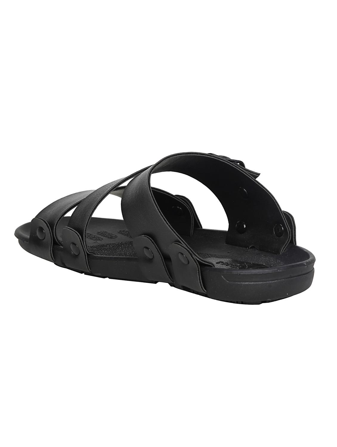 black leatherette slip on slipper - 13216298 - Standard Image - 2