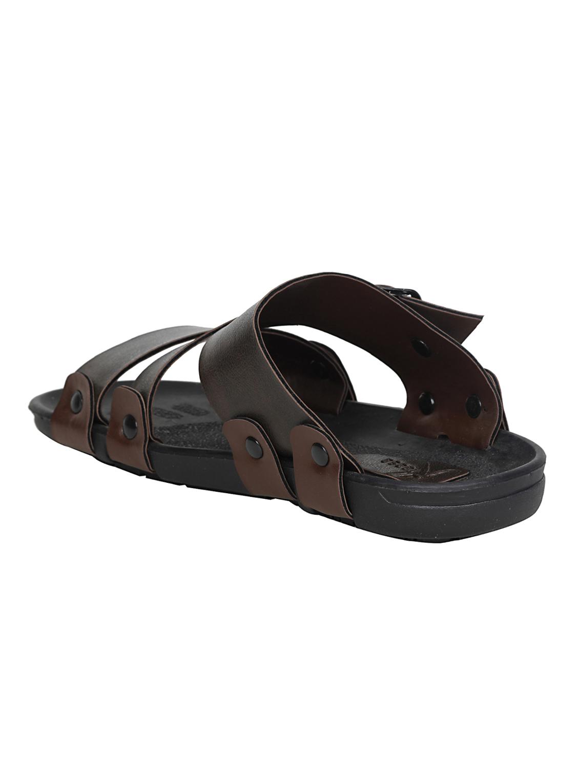 brown leatherette slip on slipper - 13216299 - Standard Image - 2