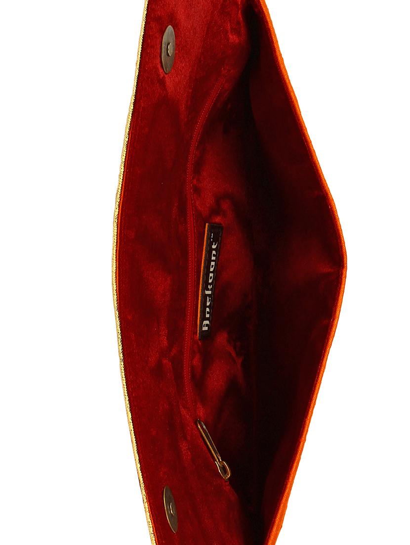 orange polyester ethnic clutch - 13216381 - Standard Image - 2