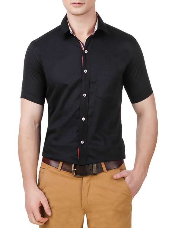 black cotton casual shirt