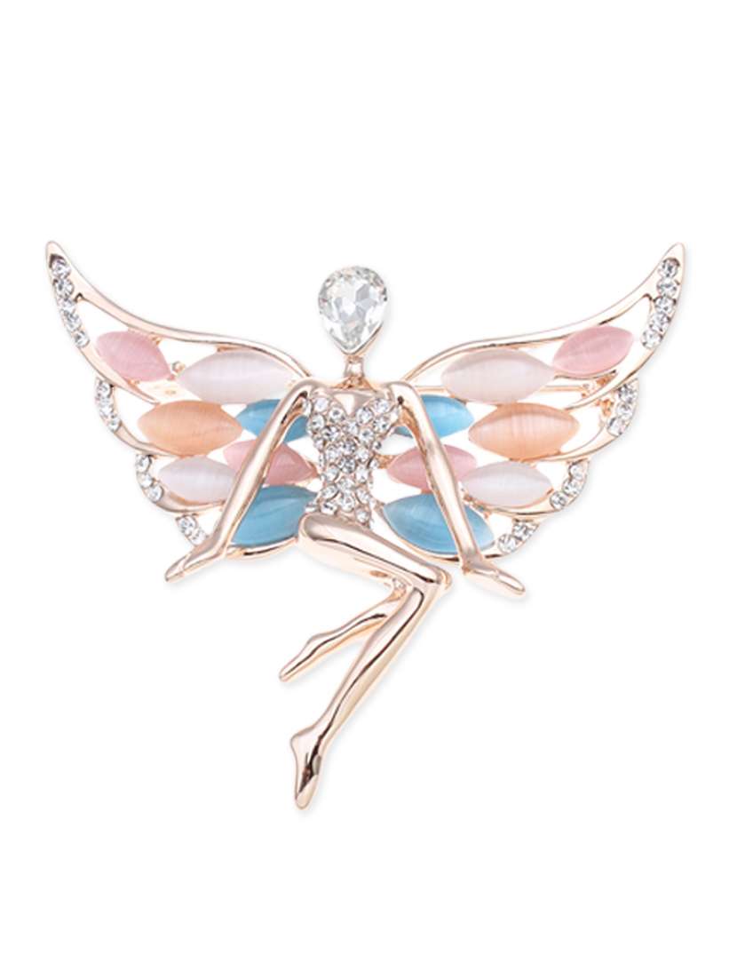 multicolored embellished stone brooch