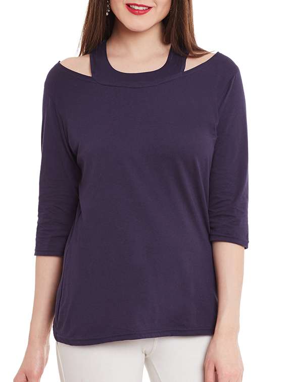 navy blue regular top