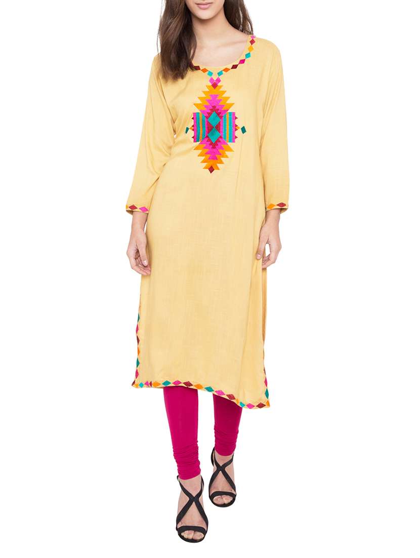 embroidered straight kurta