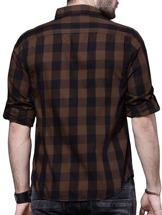 brown cotton casual shirt - 13247806 - Standard Image - 2