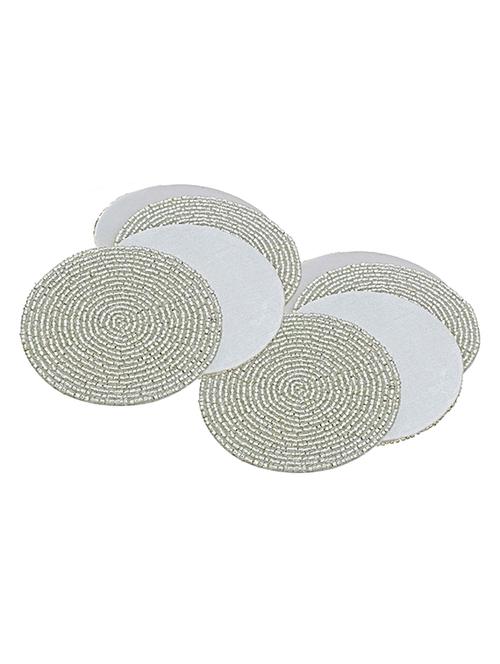 silver beaded tea coasters - 13247912 - Standard Image - 0
