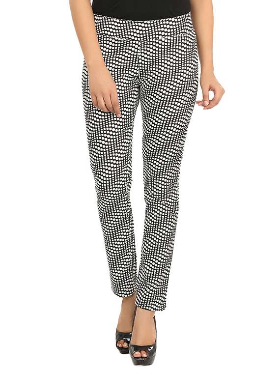 black cotton printed jegging