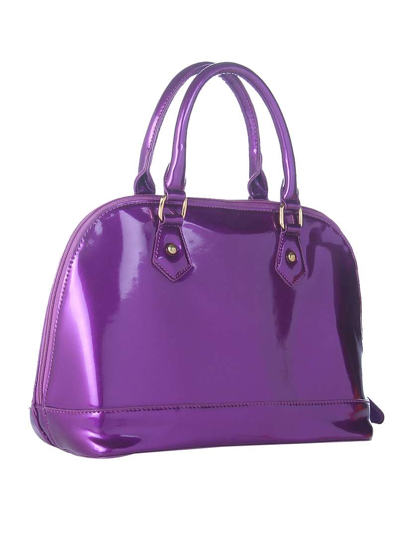 purple leatherette  handbag