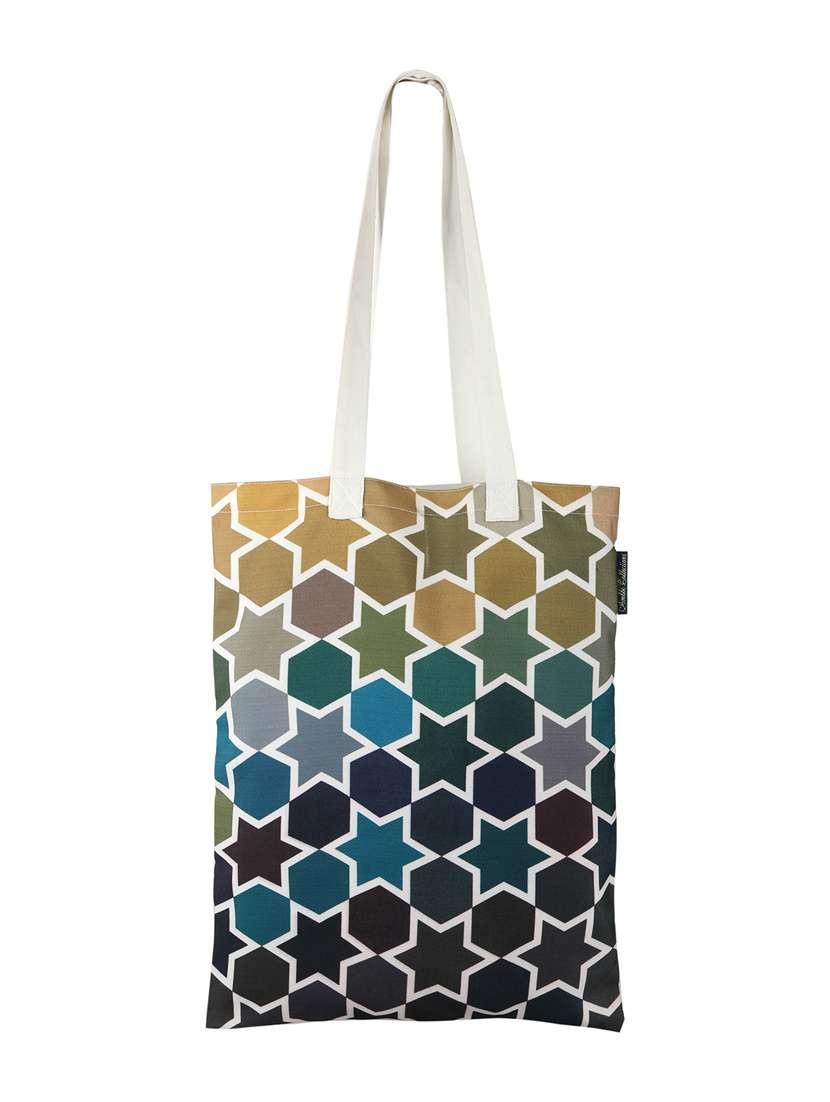 multi colored polyester tote