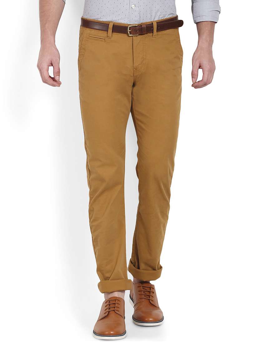 brown cotton chinos casual trouser