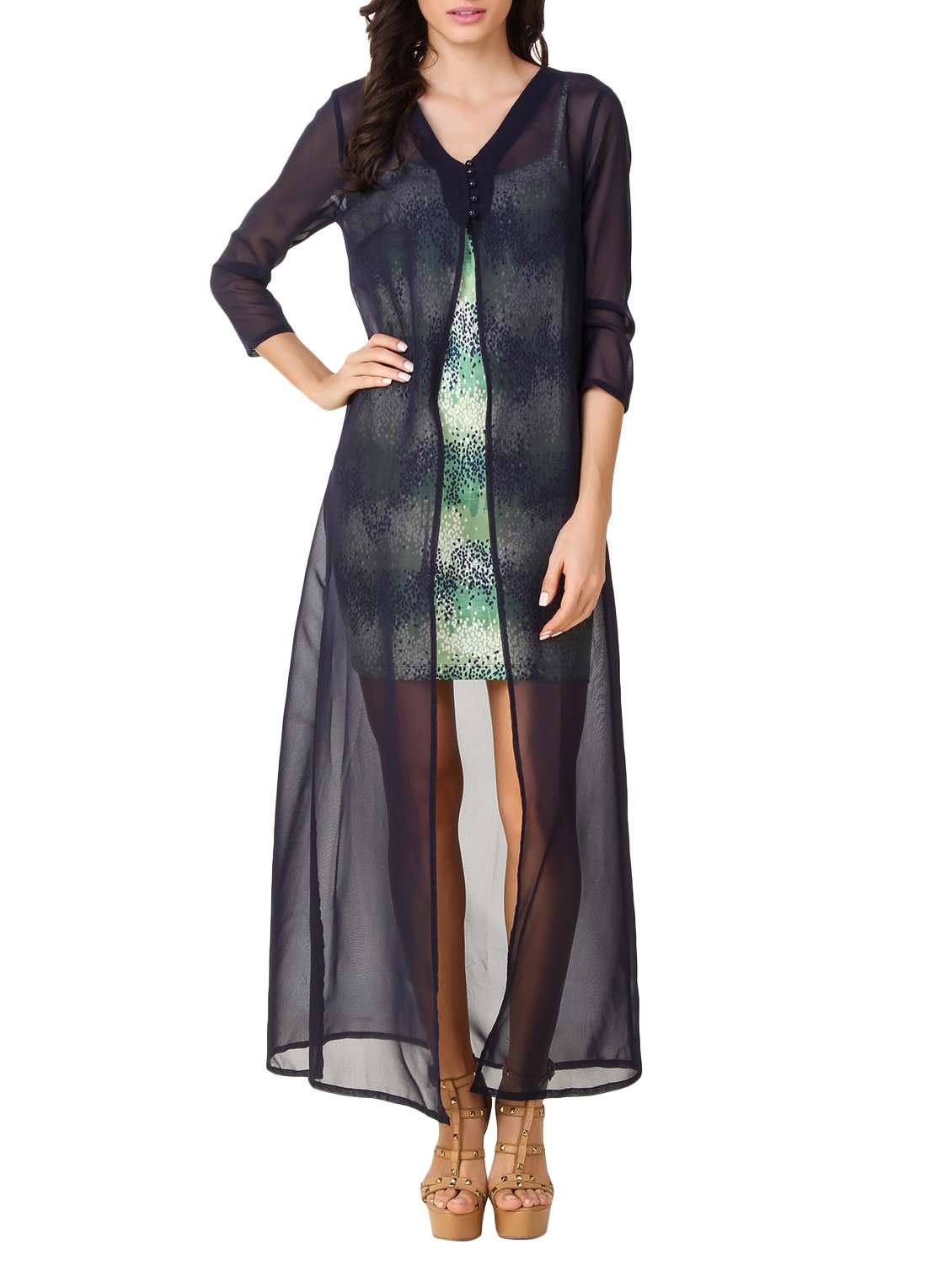 navy blue georgette dress