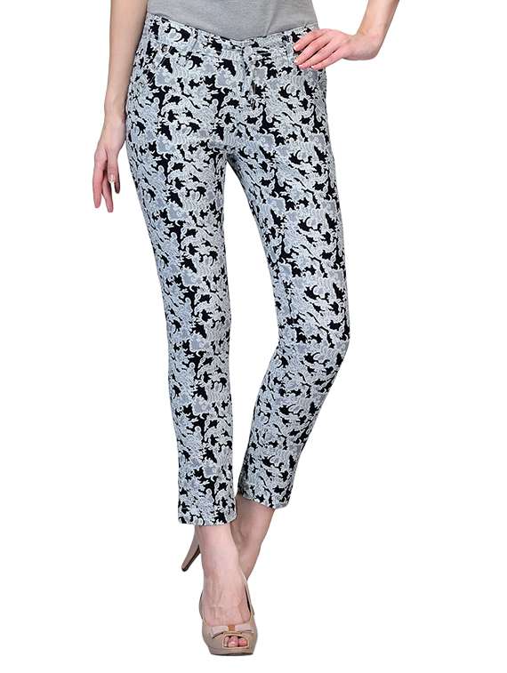 printed multi cotton chinos