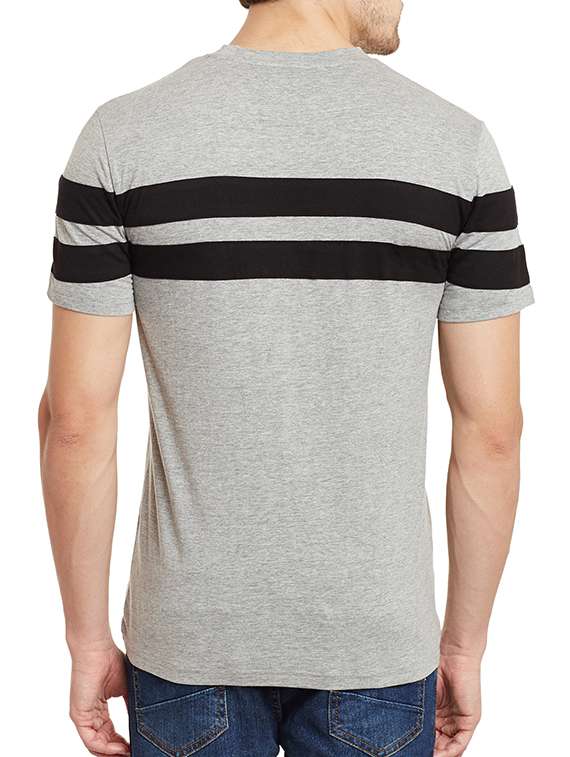grey cotton striped t-shirt - 13263163 - Standard Image - 2