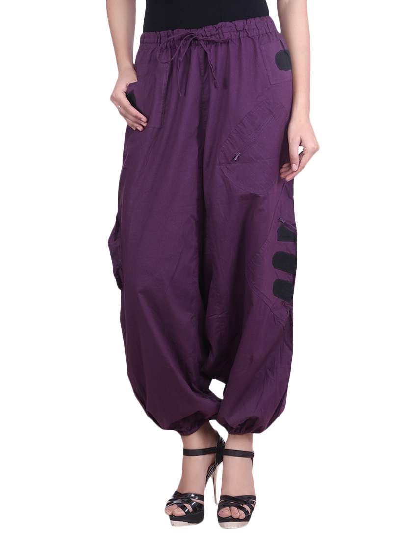 purple cotton harem salwar