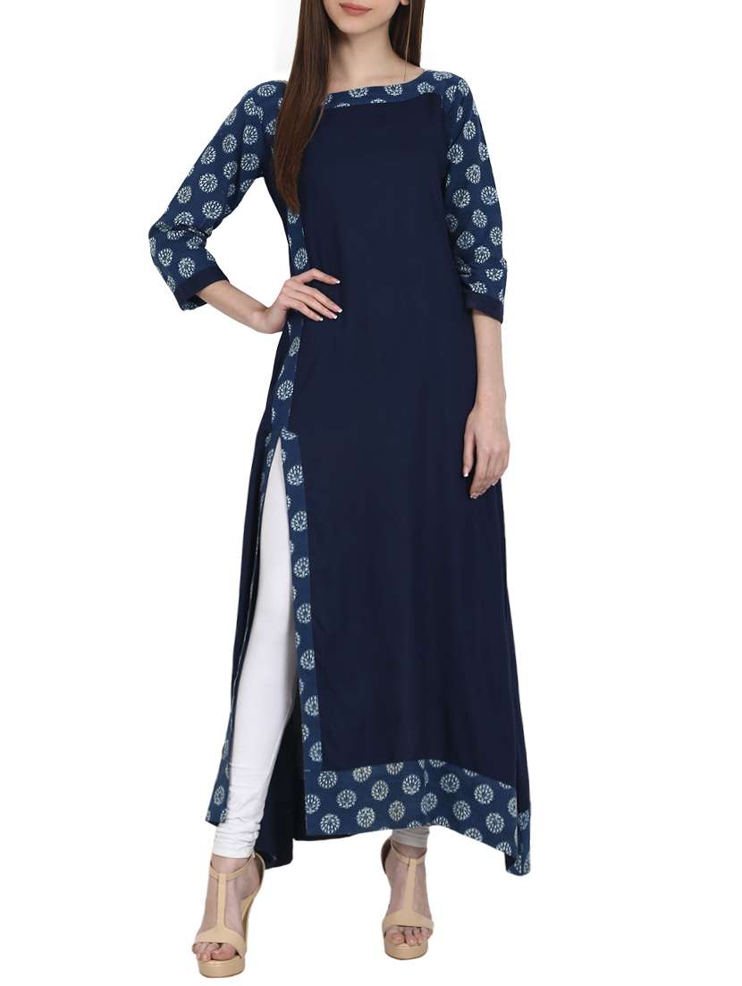 indigo rayon kurta