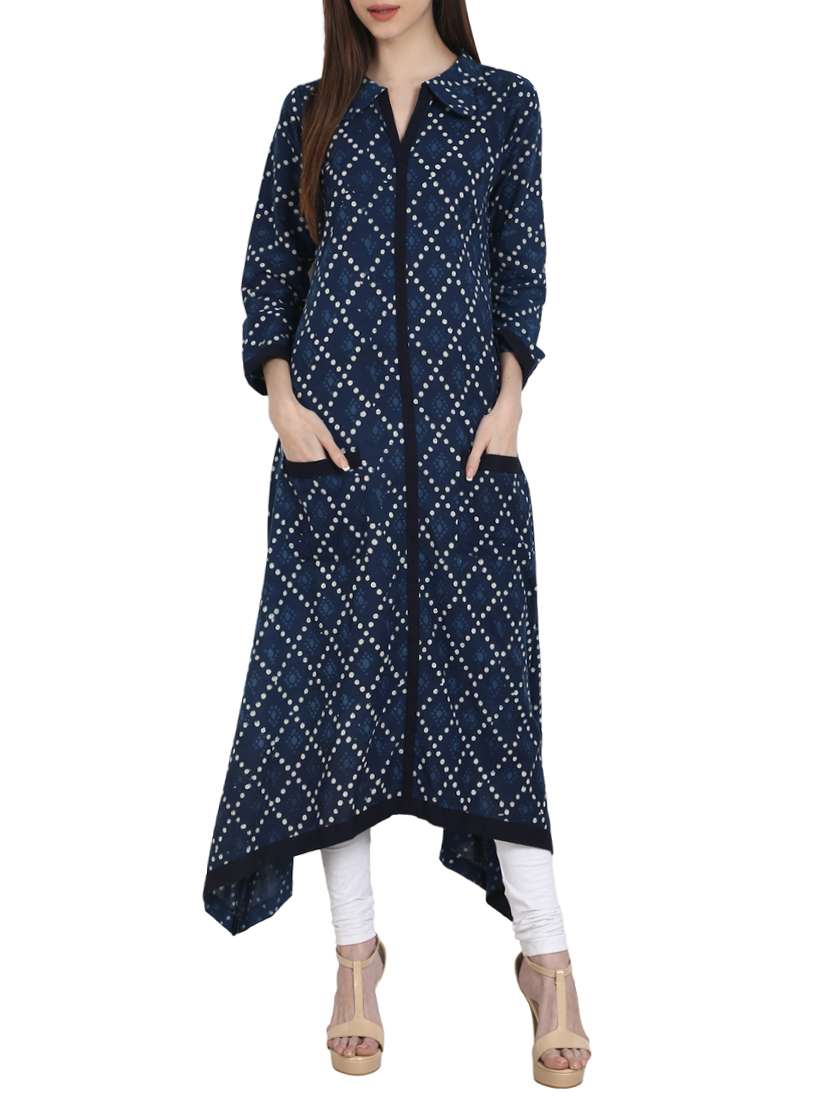 indigo cotton kurta