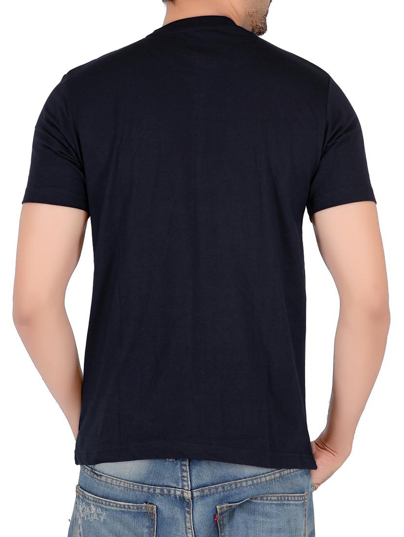 navy blue cotton chest print t-shirt - 13266500 - Standard Image - 2
