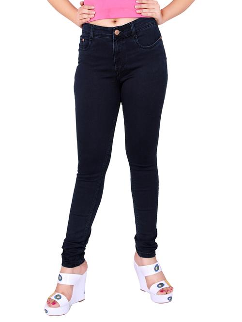 navy blue solid denim jeans - 13266516 - Standard Image - 0