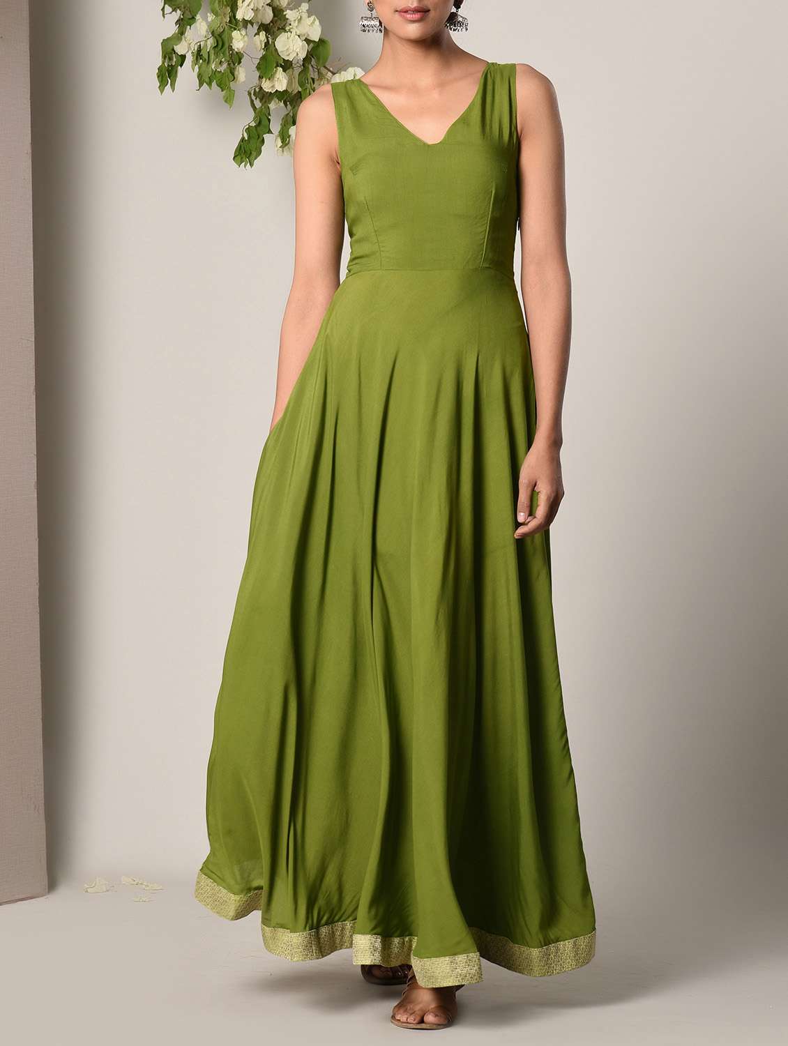 green modal maxi dress