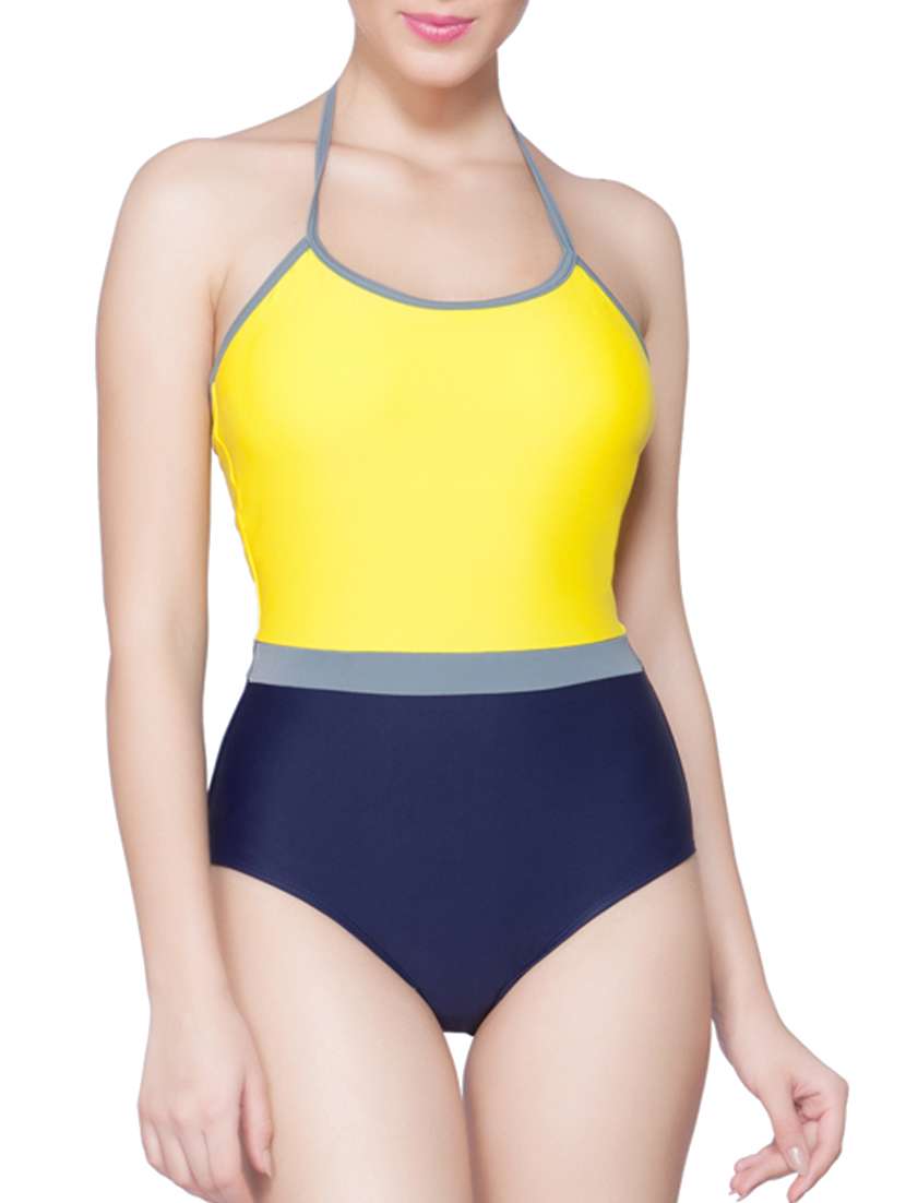 yellow silk blend monokini