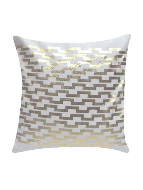 ambbi collection cushion cover with foil print geometric pattern - 13271220 - Standard Image - 0