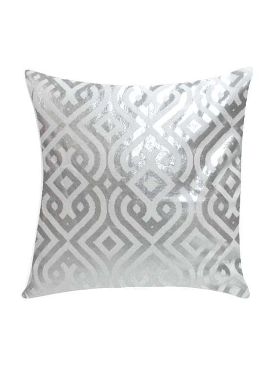 ambbi collection printed cushion cover with foil print center line pattern