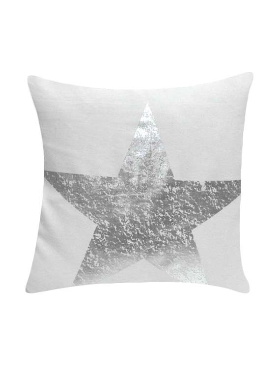 ambbi collection printed cushion cover with foil print distorted star