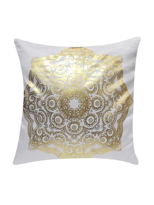 ambbi collection printed cushion cover with foil print traditional design in the center - 13271226 - Standard Image - 0