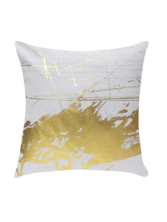 ambbi collection printed cushion cover with foil print abstract design with thin lines - 13271234 -  Zoom Image - 0