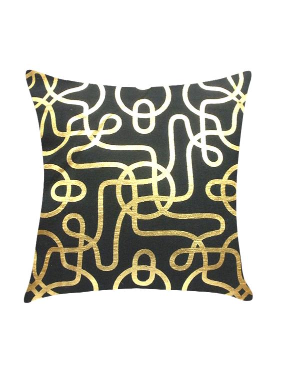 ambbi collection printed cushion cover with foil print jal design with curvy lines