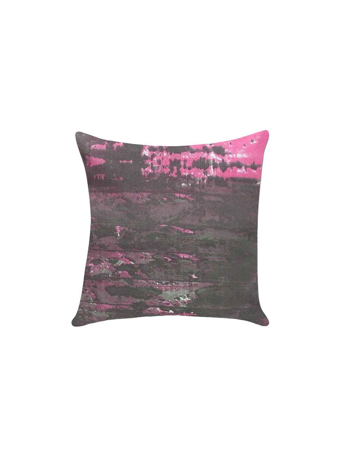 ambbi collection printed cotton cushion cover with wood effect in pink & grey color - 13271266 - Zoom Image - 0