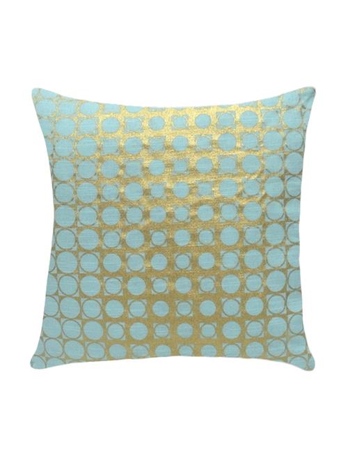 ambbi collection printed cotton cushion cover with gold circles with boxes - 13271277 - Standard Image - 0